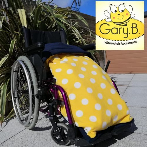 Sunflower yellow Dots Navy GaryB Wheelchair Accessories